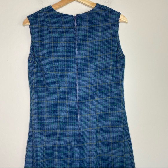 Pendleton Wool Plaid V-Neck Vintage Midi Dress Size L - Picture 10 of 12
